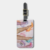 KLEURRIJK MEISJE HI HEELS GEPERSONALISEERD BAGAGEL BAGAGELABEL (Voorkant verticaal)