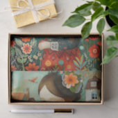 KLEURRIJK MEISJE IN DE TUIN MET BLOEMEN DECOUPAGE TISSUEPAPIER (Geschenk)