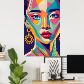 Kleurrijk meisje poster (Thuiskantoor)