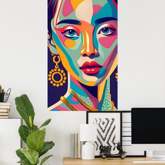 Kleurrijk meisje poster (Thuiskantoor)