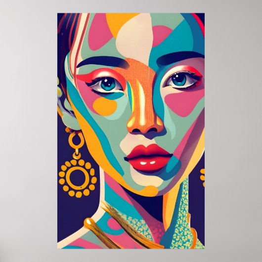 Kleurrijk meisje poster (Voorkant)