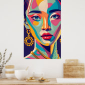 Kleurrijk meisje poster (Keuken)