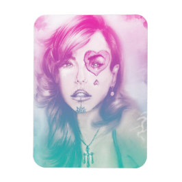 Kleurrijk meisje uit het harteloog Foto Magnet - R Magneet