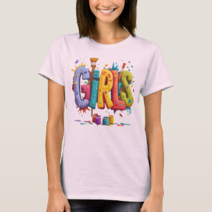Kleurrijk Meisjes Graffiti Kunst Grafische T-Shirt