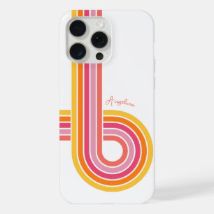 Kleurrijk Meisjesachtig Strepenpatroon met Naam iPhone 15 Pro Max Case