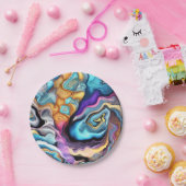 kleurrijk mengsel papieren bordje (Feest)