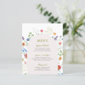 Kleurrijk menu Wilde bloem Vrijgezellenfeest tuin (Staand voorkant)