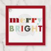 Kleurrijk Merry & Bright Vierkant Cadeau Bedankjes Labels (Voorkant)