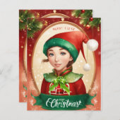 Kleurrijk Merry Christmas Wenskaart (Voorkant / Achterkant)