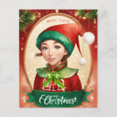 Kleurrijk Merry Christmas Wenskaart (Voorkant)