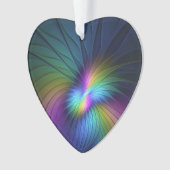 kleurrijk met blauw modern Abstract fractaal hart Ornament (voorkant)