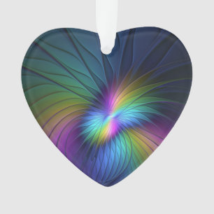 kleurrijk met blauw modern Abstract fractaal hart Ornament