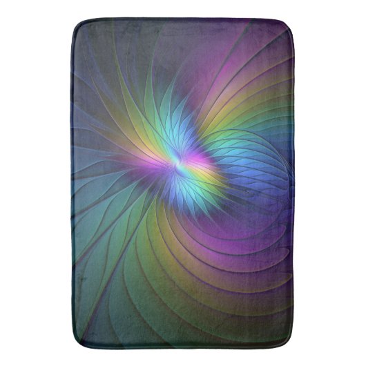 Kleurrijk met blauwe, moderne Abstracte fractale k Badmat (Voorkant Verticaal)