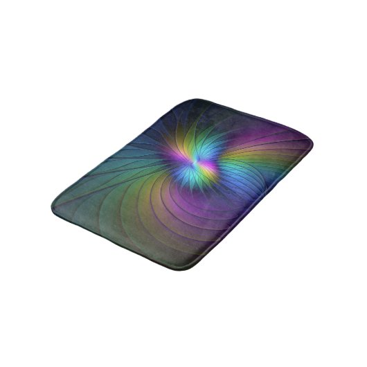 Kleurrijk met blauwe, moderne Abstracte fractale k Badmat (Gekanteld)