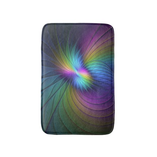 Kleurrijk met blauwe, moderne Abstracte fractale k Badmat (Voorkant Verticaal)