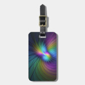 Kleurrijk met blauwe, moderne Abstracte fractale k Bagagelabel (Voorkant verticaal)
