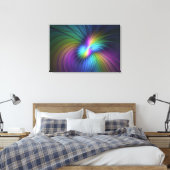 Kleurrijk met blauwe, moderne Abstracte fractale k Canvas Afdruk (Insitu (Slaapkamer))