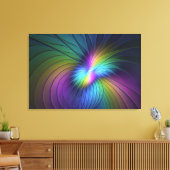 Kleurrijk met blauwe, moderne Abstracte fractale k Canvas Afdruk (Insitu (Woonkamer))