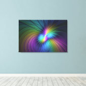 Kleurrijk met blauwe, moderne Abstracte fractale k Canvas Afdruk (Insitu (Houten vloer))
