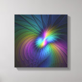 Kleurrijk met blauwe, moderne Abstracte fractale k Canvas Afdruk (Voorkant)