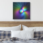 Kleurrijk met blauwe, moderne Abstracte fractale k Canvas Afdruk (Insitu (Slaapkamer))