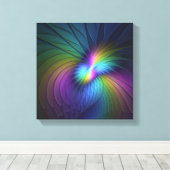 Kleurrijk met blauwe, moderne Abstracte fractale k Canvas Afdruk (Insitu (Houten vloer))