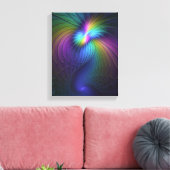 Kleurrijk met blauwe, moderne Abstracte fractale k Canvas Afdruk (Insitu (Woonkamer))