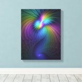 Kleurrijk met blauwe, moderne Abstracte fractale k Canvas Afdruk (Insitu (Houten vloer))