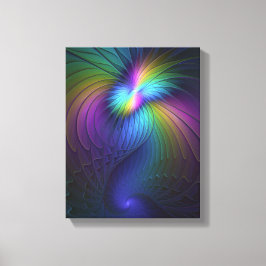 Kleurrijk met blauwe, moderne Abstracte fractale k Canvas Afdruk