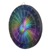 Kleurrijk met blauwe, moderne Abstracte fractale k Dartbord (Voorkant Rechts)