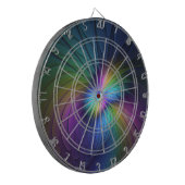 Kleurrijk met blauwe, moderne Abstracte fractale k Dartbord (Voorkant Links)