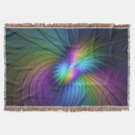 Kleurrijk met blauwe, moderne Abstracte fractale k Deken