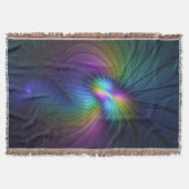 Kleurrijk met blauwe, moderne Abstracte fractale k Deken (Voorkant)