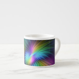 Kleurrijk met blauwe, moderne Abstracte fractale k Espresso Kop