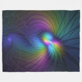 Kleurrijk met blauwe, moderne Abstracte fractale k Fleece Deken (Voorkant (Horizontaal))