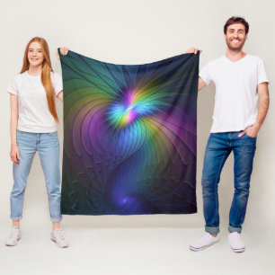 Kleurrijk met blauwe, moderne Abstracte fractale k Fleece Deken