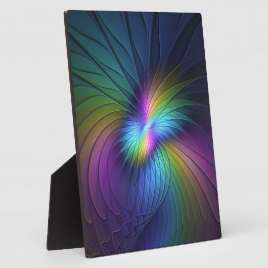 Kleurrijk met blauwe, moderne Abstracte fractale k Fotoplaat (Zijkant)