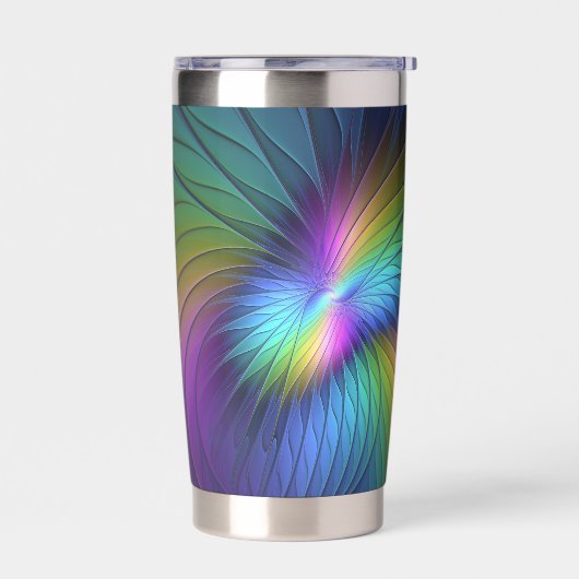 Kleurrijk met blauwe, moderne Abstracte fractale k Geïsoleerde Drinkbeker (Links)