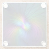 Kleurrijk met blauwe, moderne Abstracte fractale k Glazen Onderzetter (Achterkant)