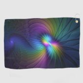 Kleurrijk met blauwe, moderne Abstracte fractale k Golfhanddoek (Horizontaal)