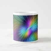 Kleurrijk met blauwe, moderne Abstracte fractale k Grote Koffiekop (Voorkant)