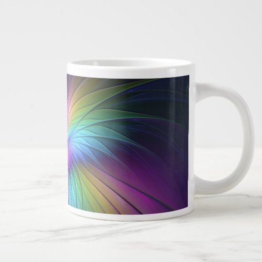 Kleurrijk met blauwe, moderne Abstracte fractale k Grote Koffiekop (Rechts)