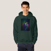 Kleurrijk met blauwe, moderne Abstracte fractale k Hoodie (Voorkant volledig)