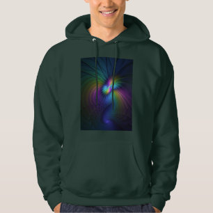 Kleurrijk met blauwe, moderne Abstracte fractale k Hoodie
