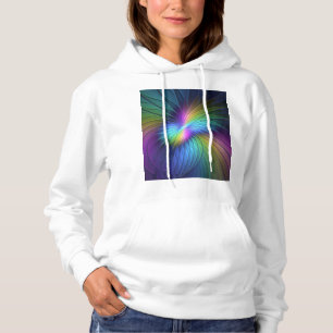 Kleurrijk met blauwe, moderne Abstracte fractale k Hoodie