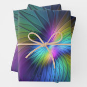 Kleurrijk met blauwe, moderne Abstracte fractale k Inpakpapier Vel (In situ)