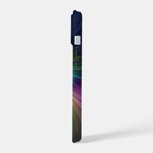 Kleurrijk met blauwe, moderne Abstracte fractale k iPhone 15 Case (Linkerkant)