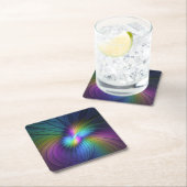 Kleurrijk met blauwe, moderne Abstracte fractale k Kartonnen Onderzetters (Insitu)