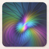 Kleurrijk met blauwe, moderne Abstracte fractale k Kartonnen Onderzetters (Voorkant)