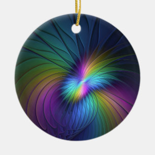 Kleurrijk met blauwe, moderne Abstracte fractale k Keramisch Ornament